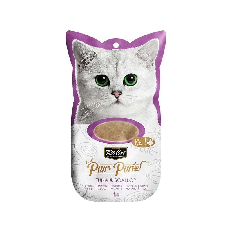 Kit Cat Purr Puree con Atún y Vieiras 4x15g