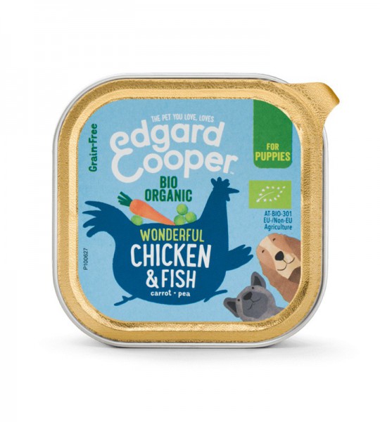 Edgard Cooper Bio Tarrina Cachorros Pollo y Pescado Orgánico 100 gr.