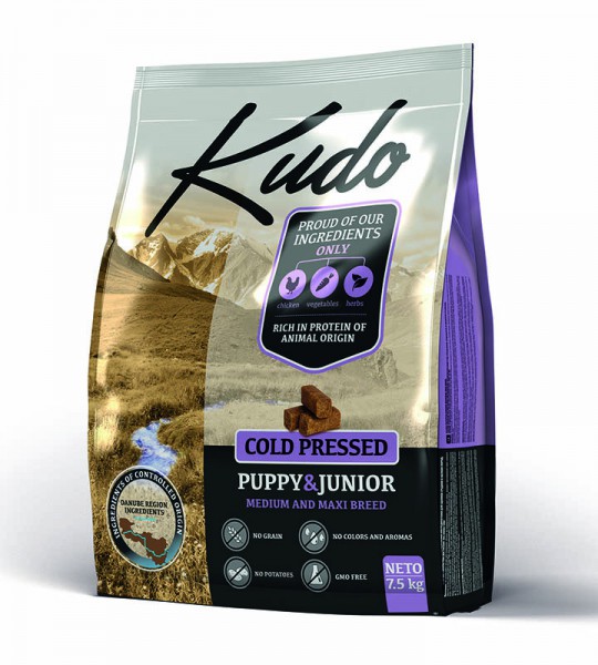 Kudo Grain Free Junior Medium Maxi Pollo Pienso Natural Prensado en Frío