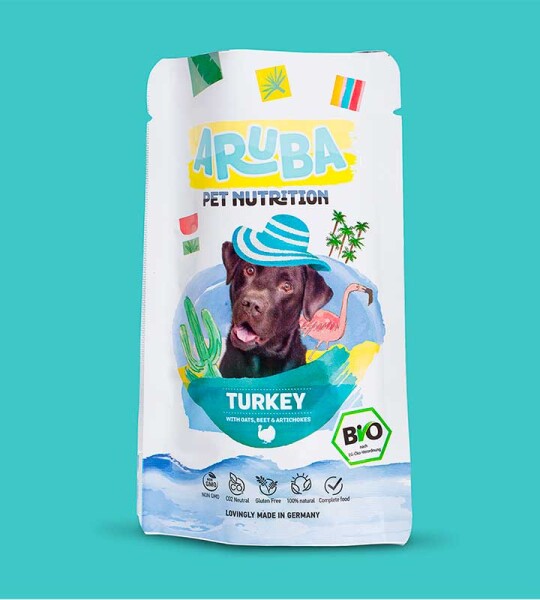 Aruba Bio Pavo con avena, remolacha y alcachofas