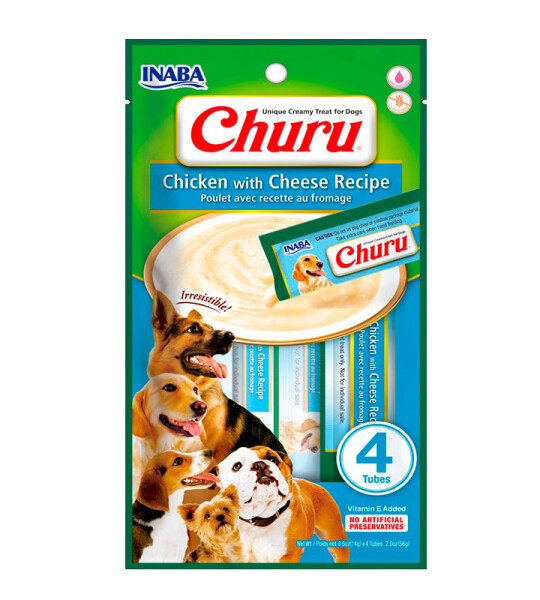 Churu Puré Natural Receta Pollo con Queso para Perros