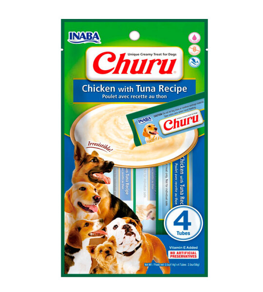 Churu Puré Natural Receta Pollo con Atún para Perros