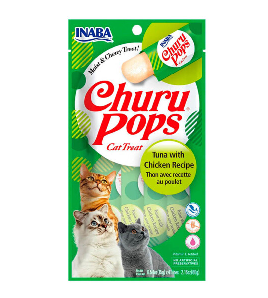 Churu Pops Atún con Pollo Premios Naturales para Gatos
