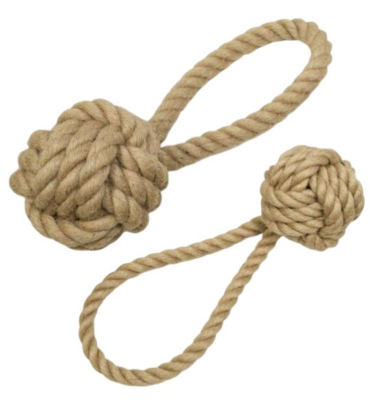 Pull & Tug - Pelota de Yute Natural con Honda