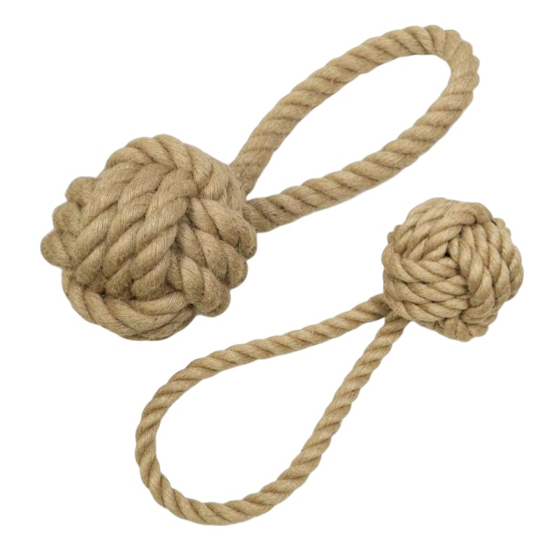 Pull & Tug - Pelota de Yute Natural con Honda