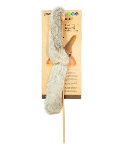 Juguete Ecológico para Gatos Caña con Gusano de Pelo de Conejo Niemeyeer