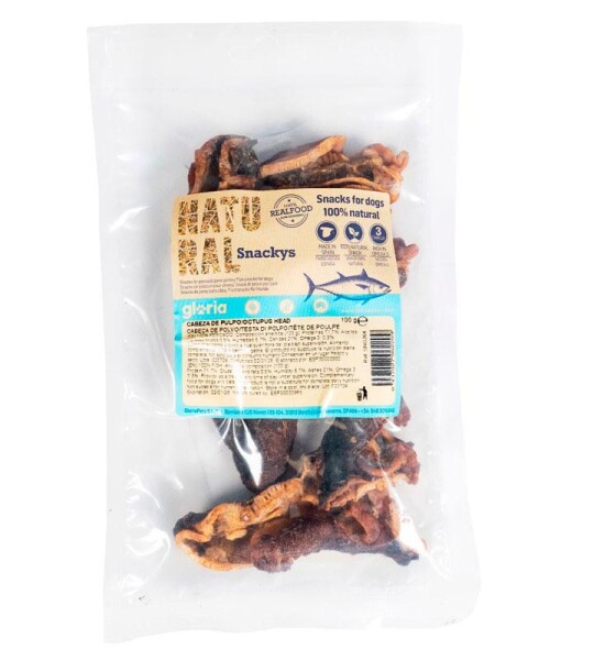 Gloria Snack Cabeza de Pulpo Deshidratado Para Perros y Gatos 100g