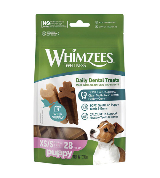 Whimzees Cachorros XS/S Snack Dental Natural 28 piezas