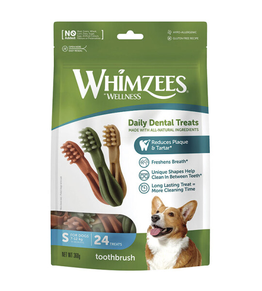 Whimzees Cepillo de Dientes S Snack Dental Natural 24 piezas