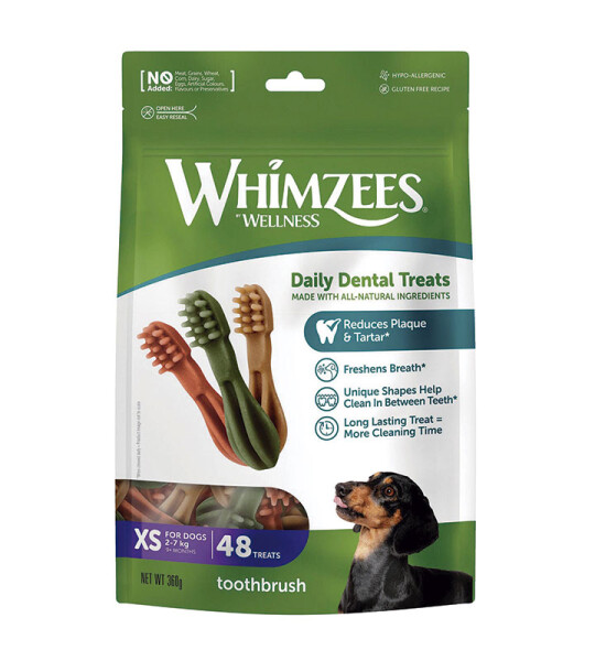 Whimzees Cepillo de Dientes XS Snack Dental Natural 48 piezas