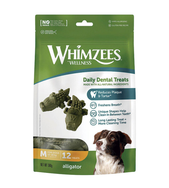 Whimzees Cocodrilo M Snack Dental 12 piezas