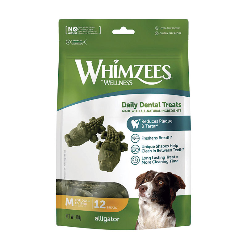Whimzees Cocodrilo M Snack Dental 12 piezas