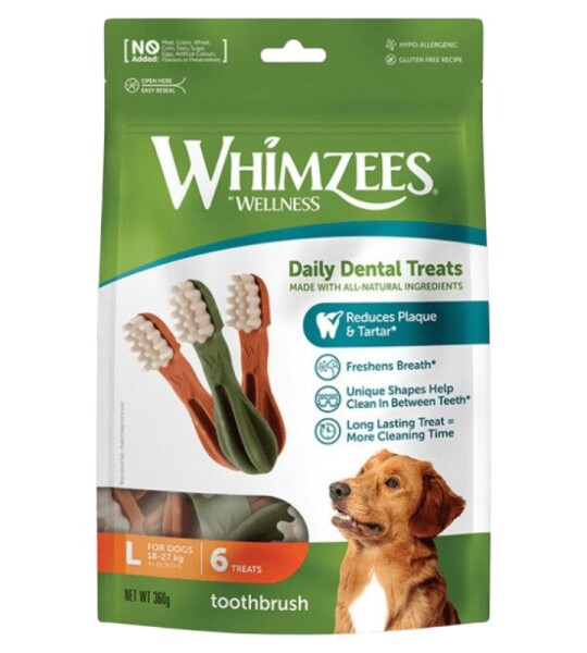 Whimzees Cepillo de Dientes L Snack Dental 6 piezas