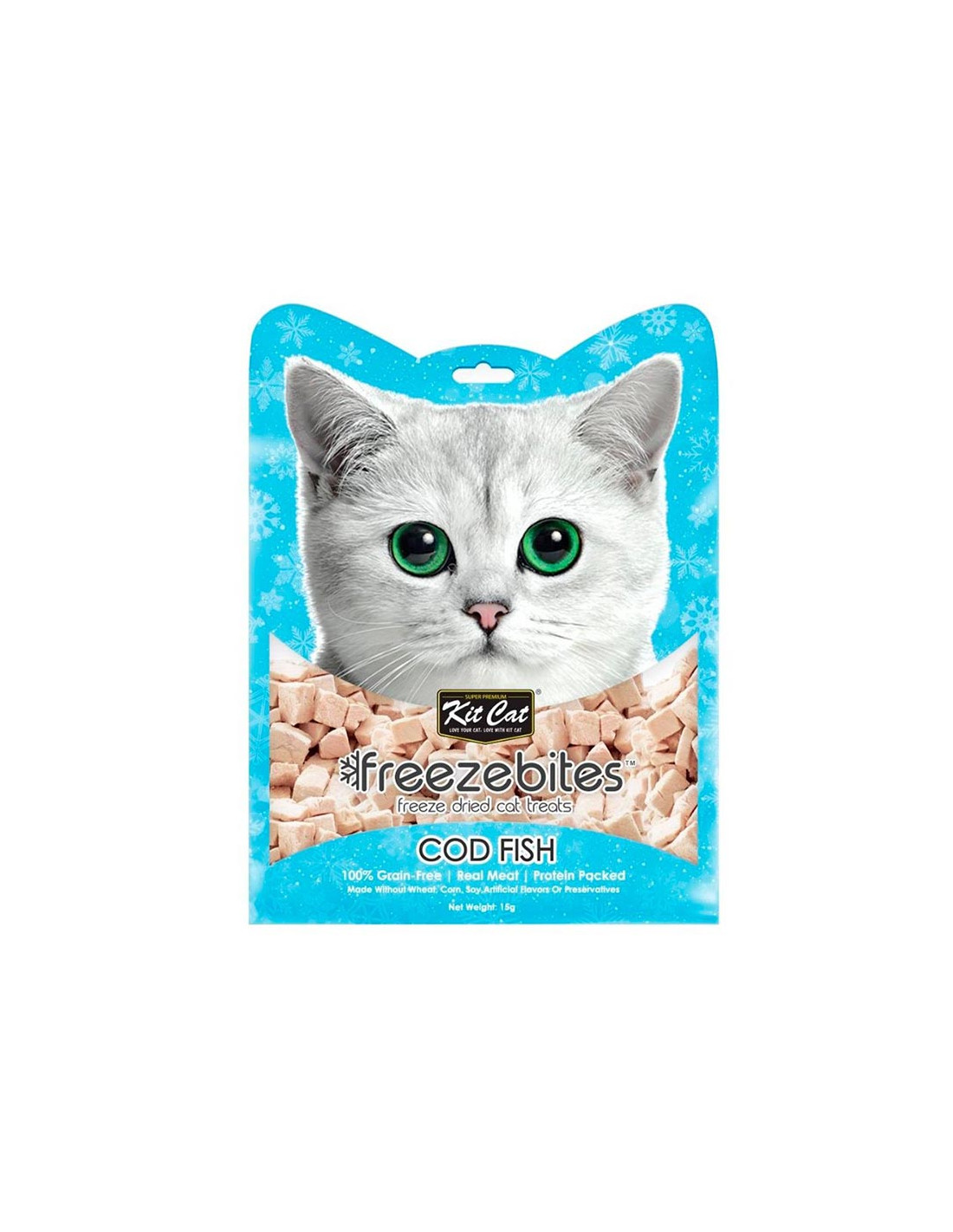 Kit Cat FreezeBites Bacalao Snacks naturales para gatos
