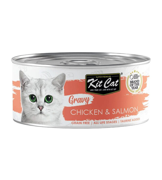 Kit Cat Gravy Pollo y Salmón 70g