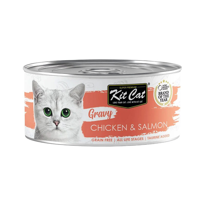 Kit Cat Gravy Pollo y Salmón 70g