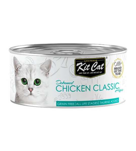 Kit Cat Lata Pollo Classic para Gatos y Gatitos 80g.
