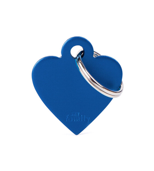 Placa Grabada Corazón Pequeño Aluminio Azul