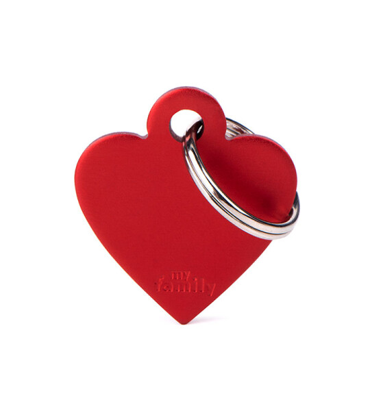 Placa Grabada Corazón Pequeño Aluminio Rojo