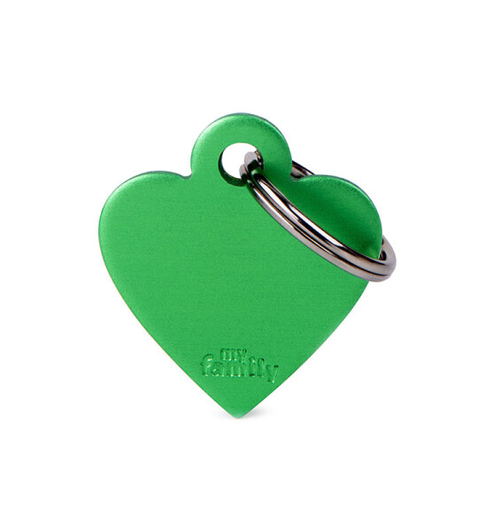 Placa Grabada Corazón Pequeño Aluminio Verde