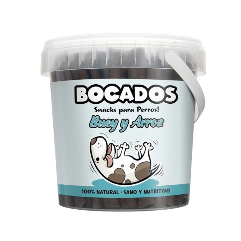 Bocados Snack Semihúmedo para Perros de Buey y Arroz (800g)