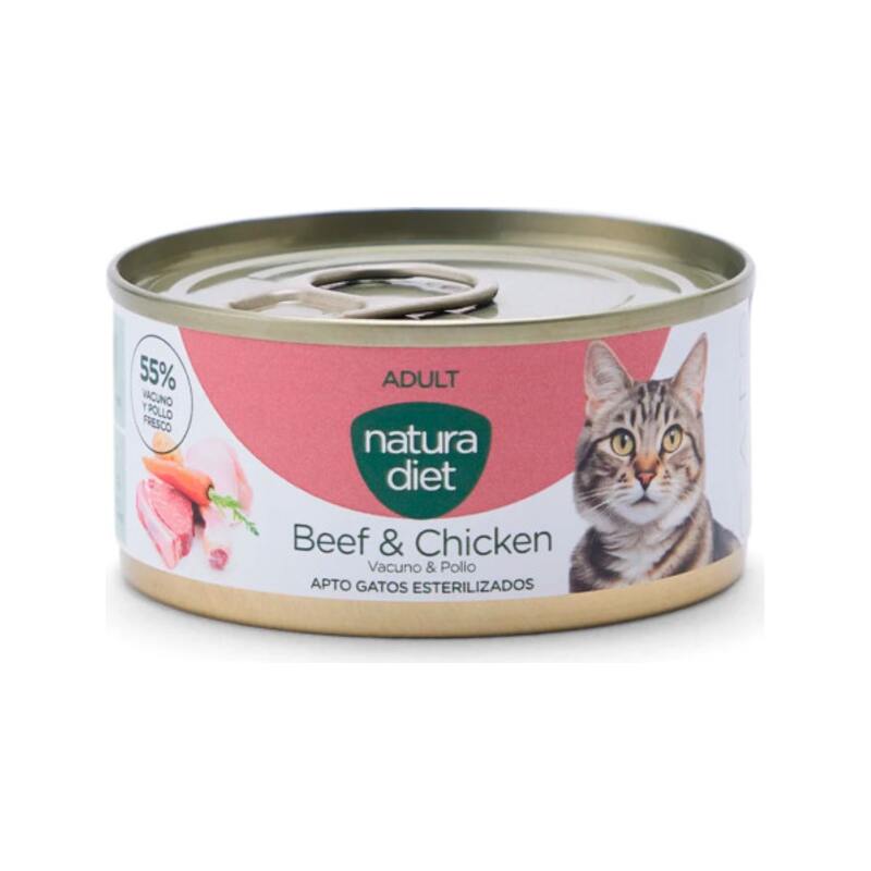 Natura Diet Adult/Sterilised Beef & Chicken Paté para gatos 85 g
