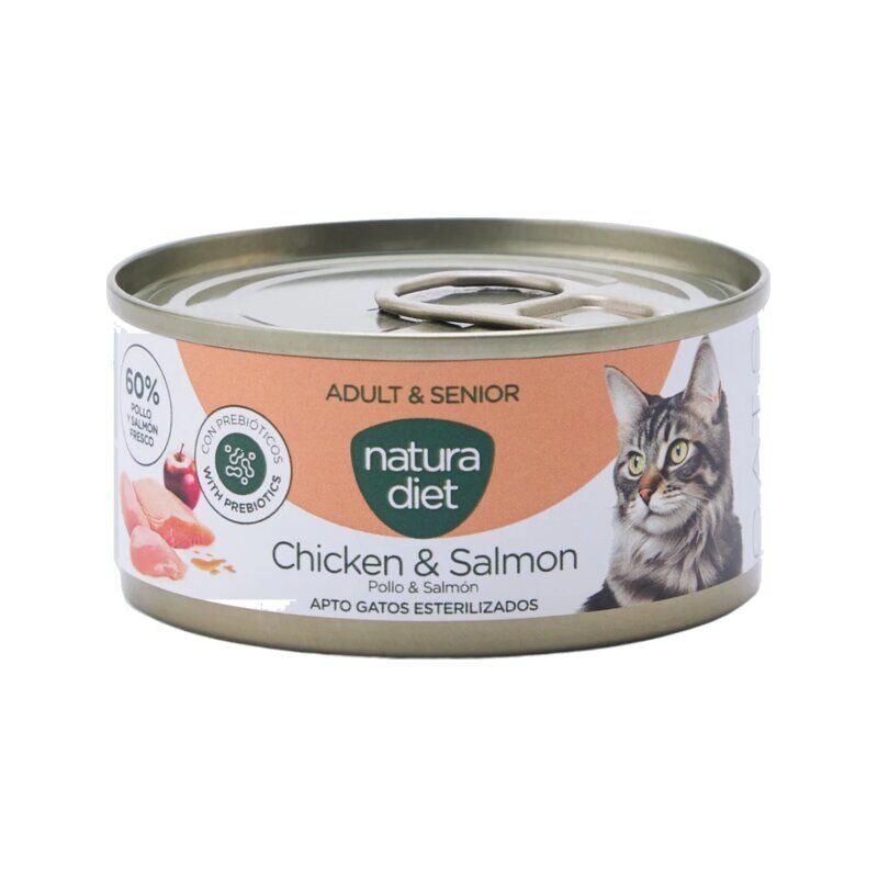 Natura Diet Adult/Senior Chicken & Salmon Paté para gatos 85 g