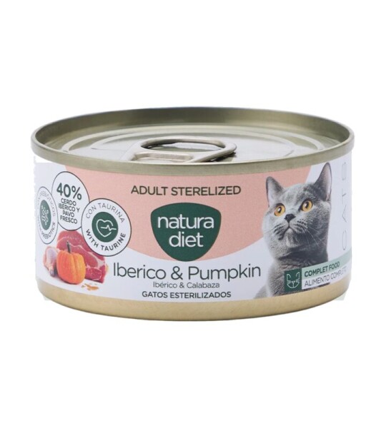 Natura Diet Cat Paté Adult Sterilized Ibérico & Pumpkin 85 g