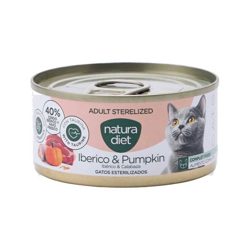 Natura Diet Cat Paté Adult Sterilized Ibérico & Pumpkin 85 g