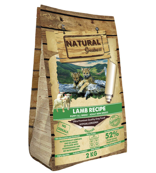 Natural Greatness Lamb Recipe (Cordero) para Cachorros y Adultos Mini