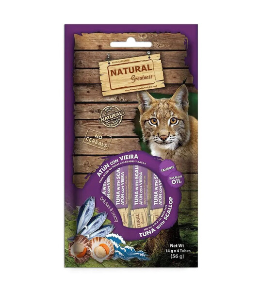 Natural Greatness Crema de Atún con Vieira para Gatos