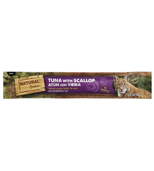 Natural Greatness Crema de Atún con Vieira para Gatos