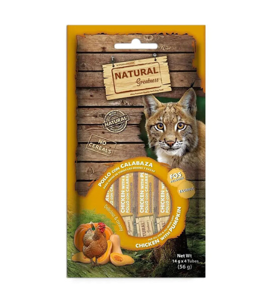 Natural Greatness Crema de Pollo con Calabaza para Gatos