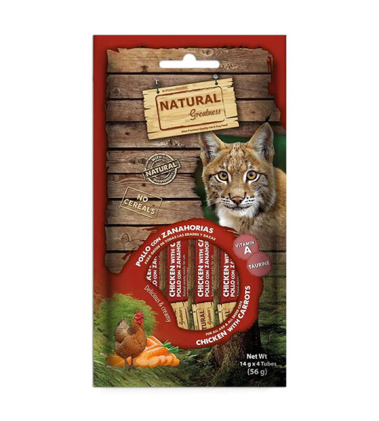 Natural Greatness Crema de Pollo con Zanahorias para Gatos