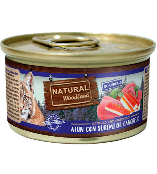 Natural Woodland Atún con surimi de cangrejo 85g