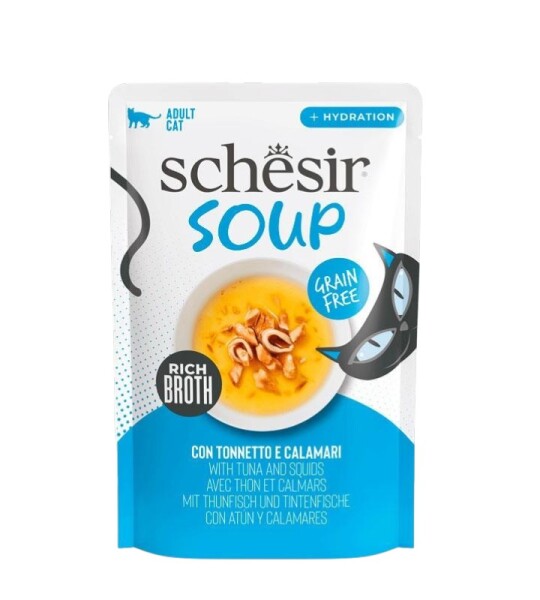 Schesir Sopa para Gatos de Atún y Calamares (40g)