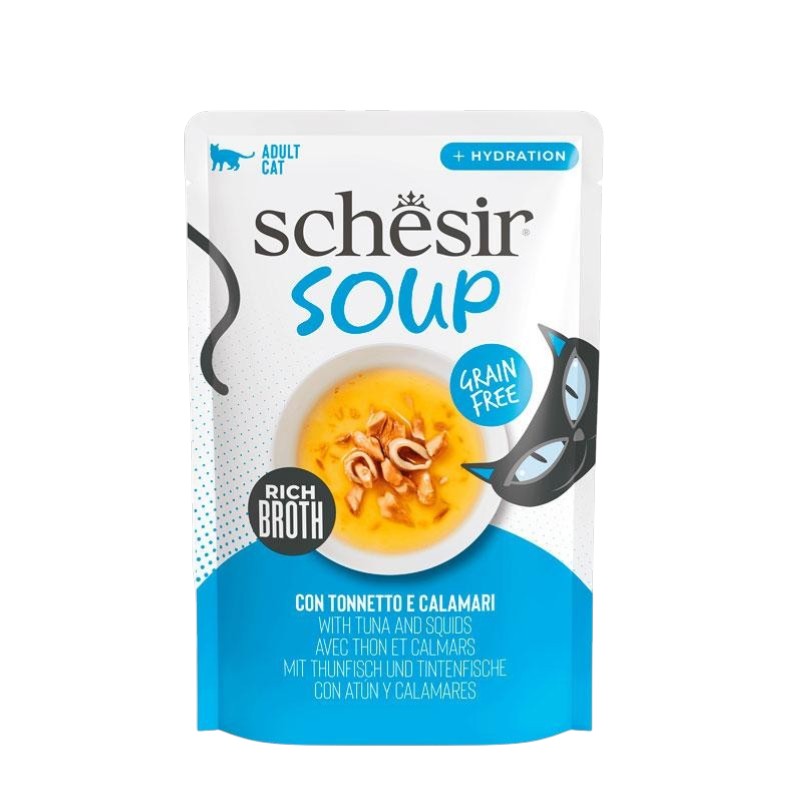 Schesir Sopa para Gatos de Atún y Calamares (40g)