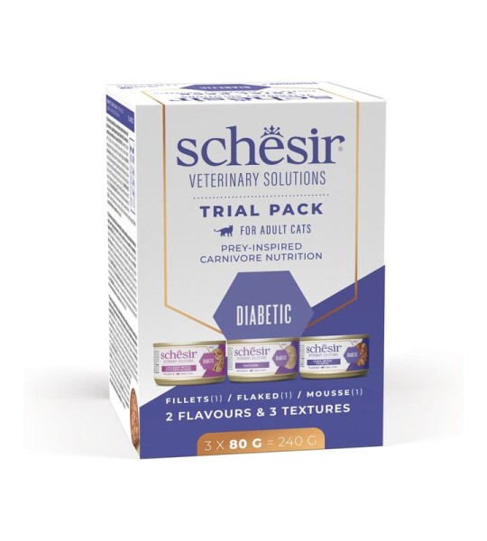 Schesir Diabetic Trial Pack Veterinary Solutions (3x80g)