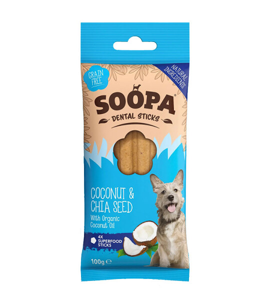 Soopa Barritas Dentales Coco y Semillas de Chía