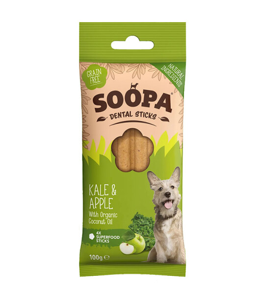 Soopa Barritas Dentales de Kale y Manzana para Perros