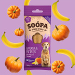 Soopa Barritas Dentales de Plátano y Calabaza para Perros Senior