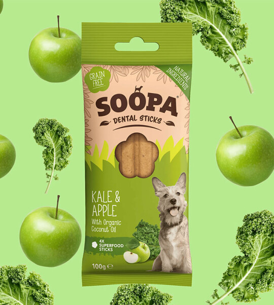 Soopa Barritas Dentales de Kale y Manzana para Perros