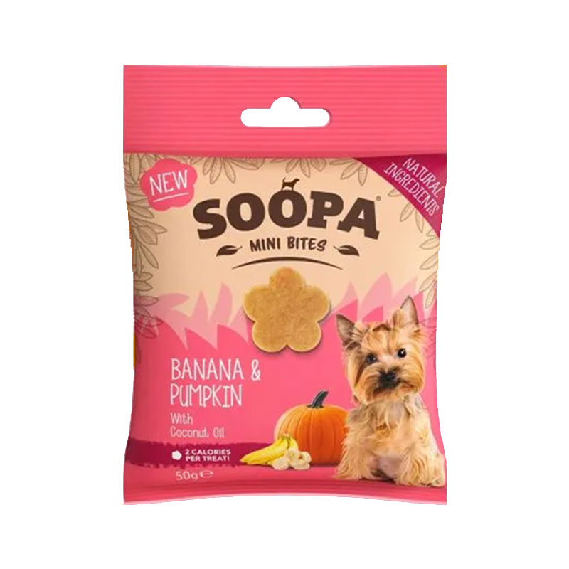 Soopa Bocaditos Dentales Mini de Plátano y Calabaza