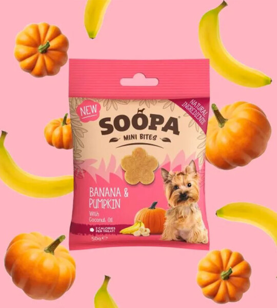 Soopa Bocaditos Dentales Mini de Plátano y Calabaza