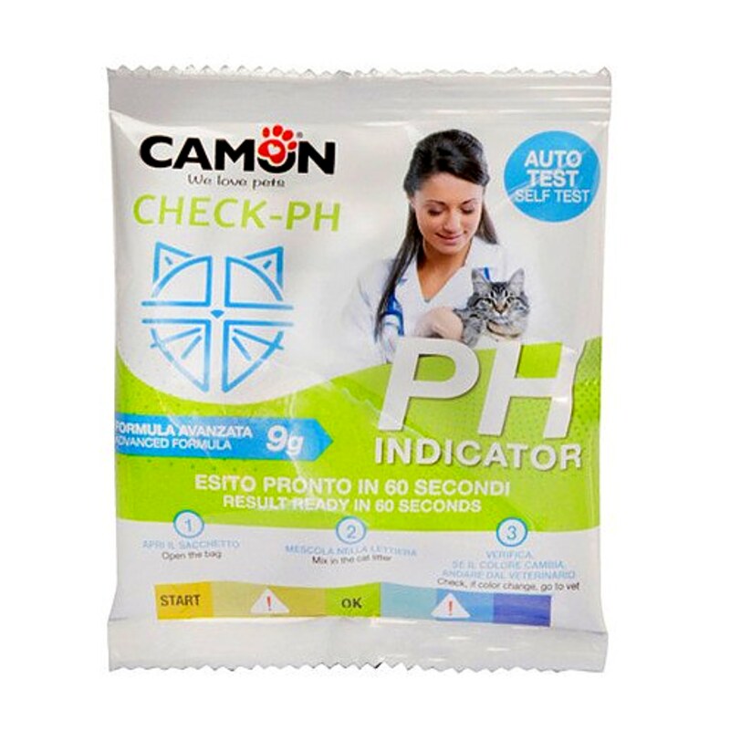 Camon Check‑Ph – Test de pH urinario para gatos – 1 sobre de 9 g