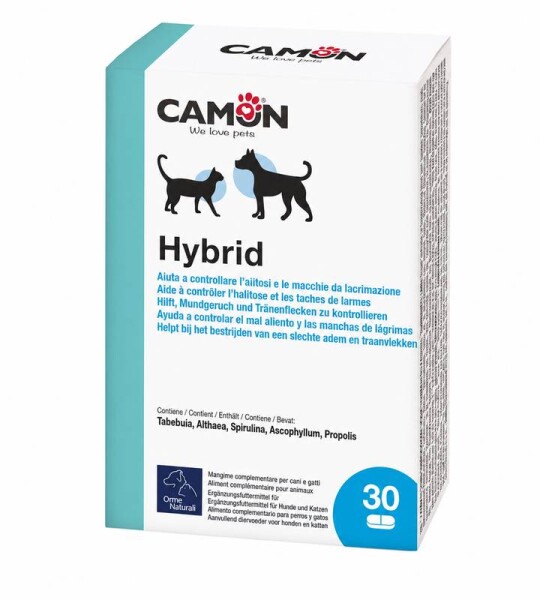 Camon Hybrid – Complemento para el mal aliento y las manchas de lágrimas – 30 comprimidos