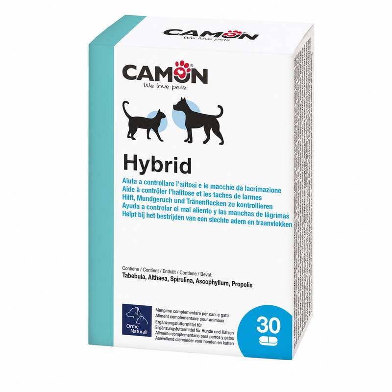 Camon Hybrid – Complemento para el mal aliento y las manchas de lágrimas – 30 comprimidos