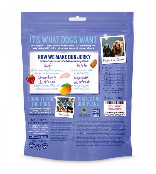 Edgard Cooper Jerky Snack de Ternera y Fruta 150 gr.
