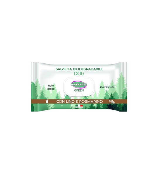 Inodorina Green Toallitas Biodegradables Iluminadoras para Perros